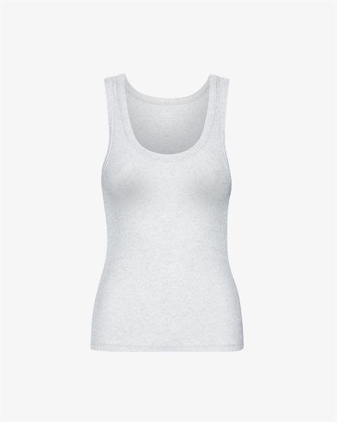 Women Organic Rib Tank Top - Snow Melange Product Image