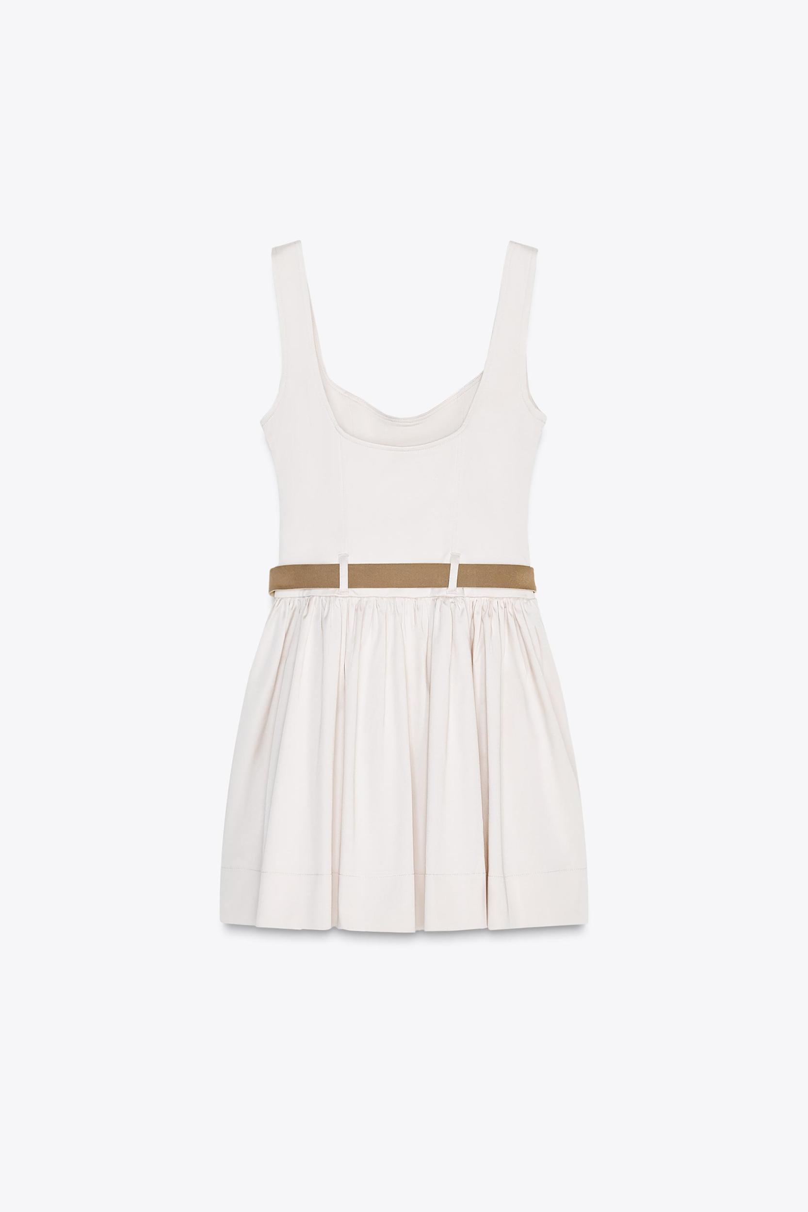 FITTED BELTED SHORT DRESS Product Image