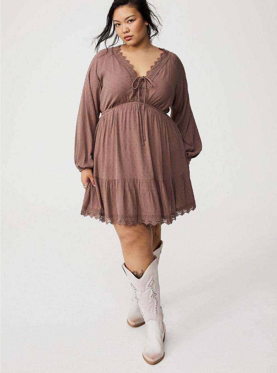 Mini Clipdot Dolman-Sleeve Dress Product Image