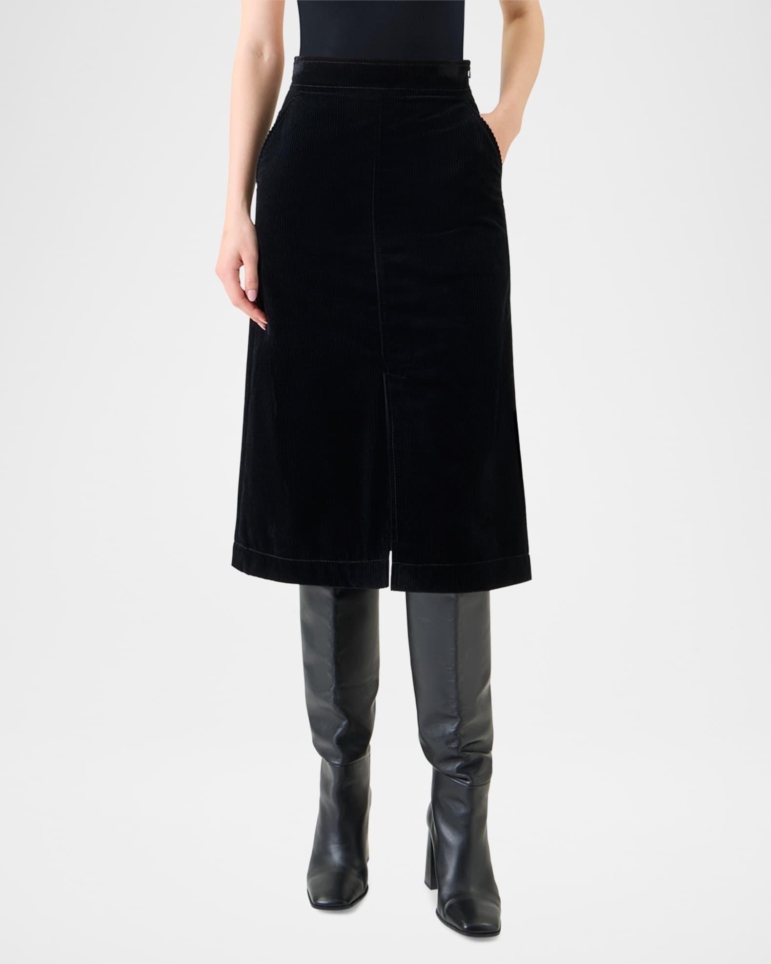 Cotton Corduroy Midi Skirt Product Image