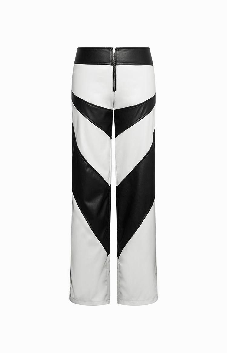 Night Rider PU White Contrast Pants Product Image