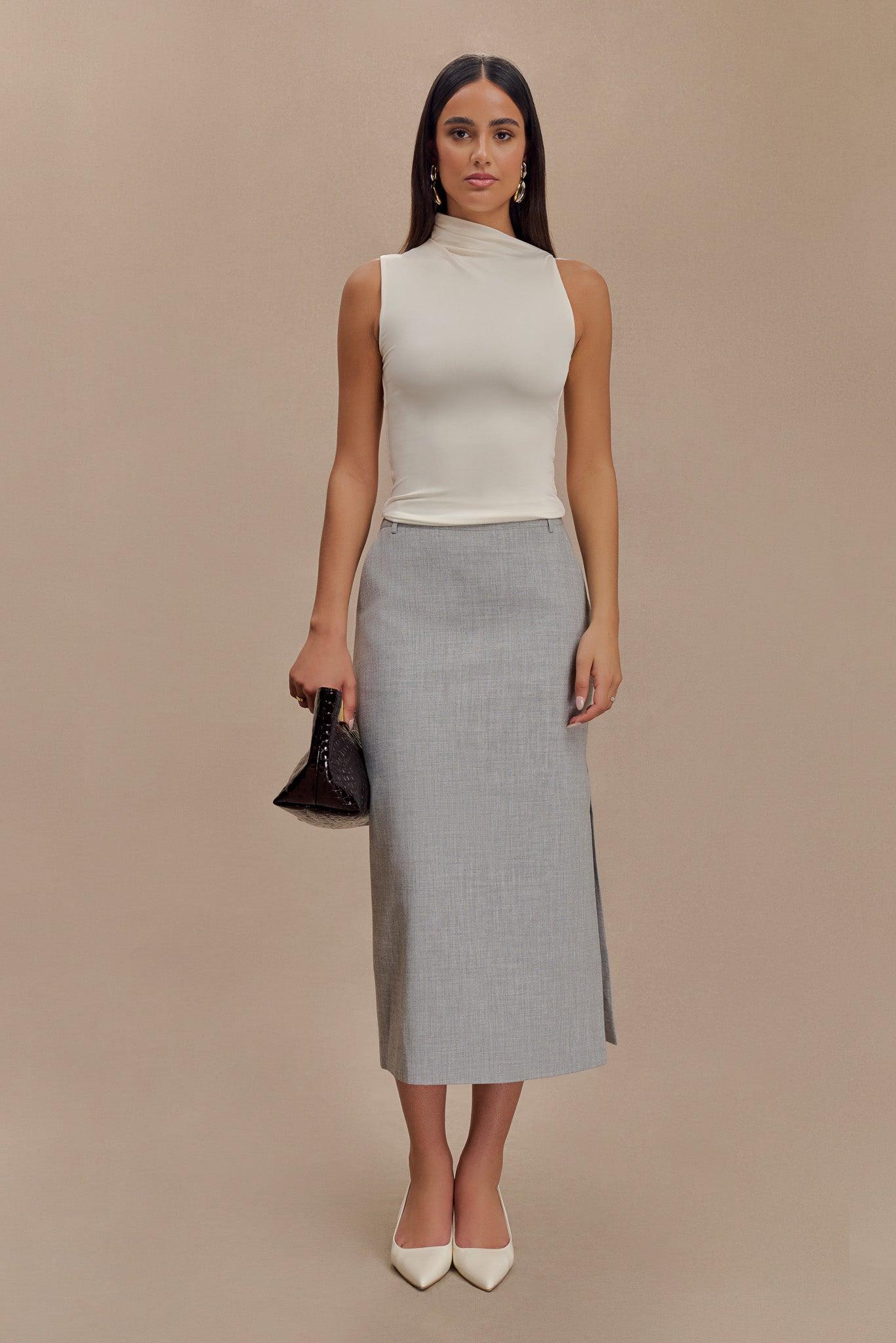 Ambrose Midi Skirt - Charcoal Marle Product Image