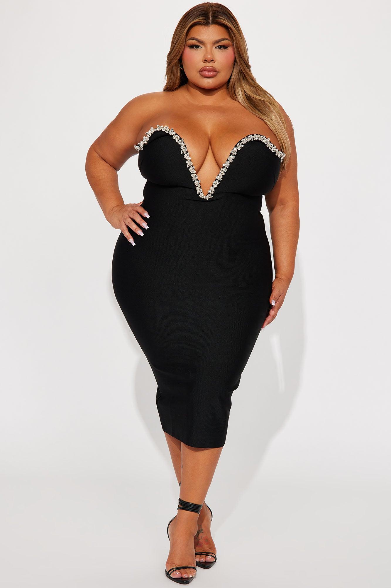 Sweetest Heart Embellished Midi Dress - Black Product Image