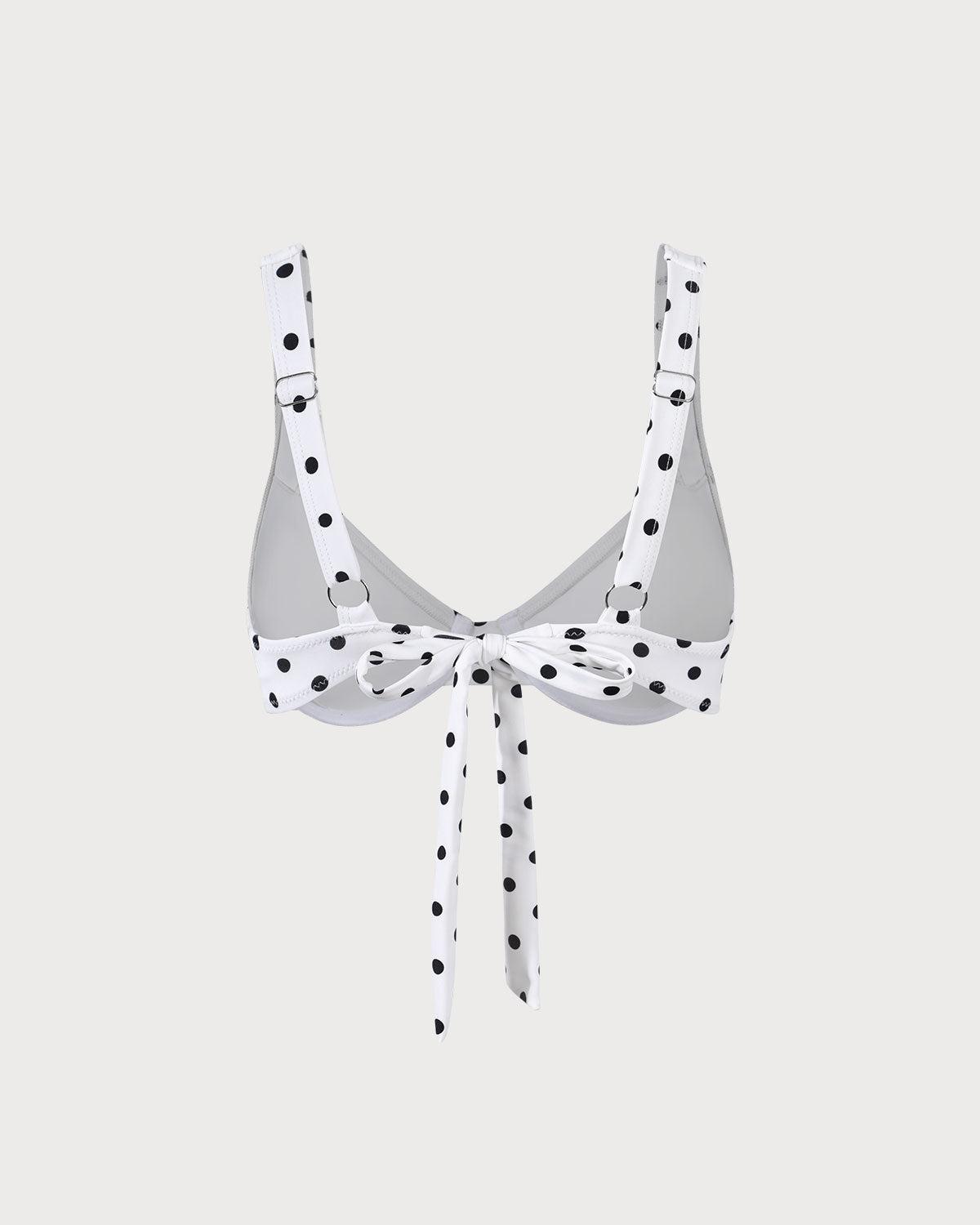 The White Polka Dot Underwire Bikini Top Product Image