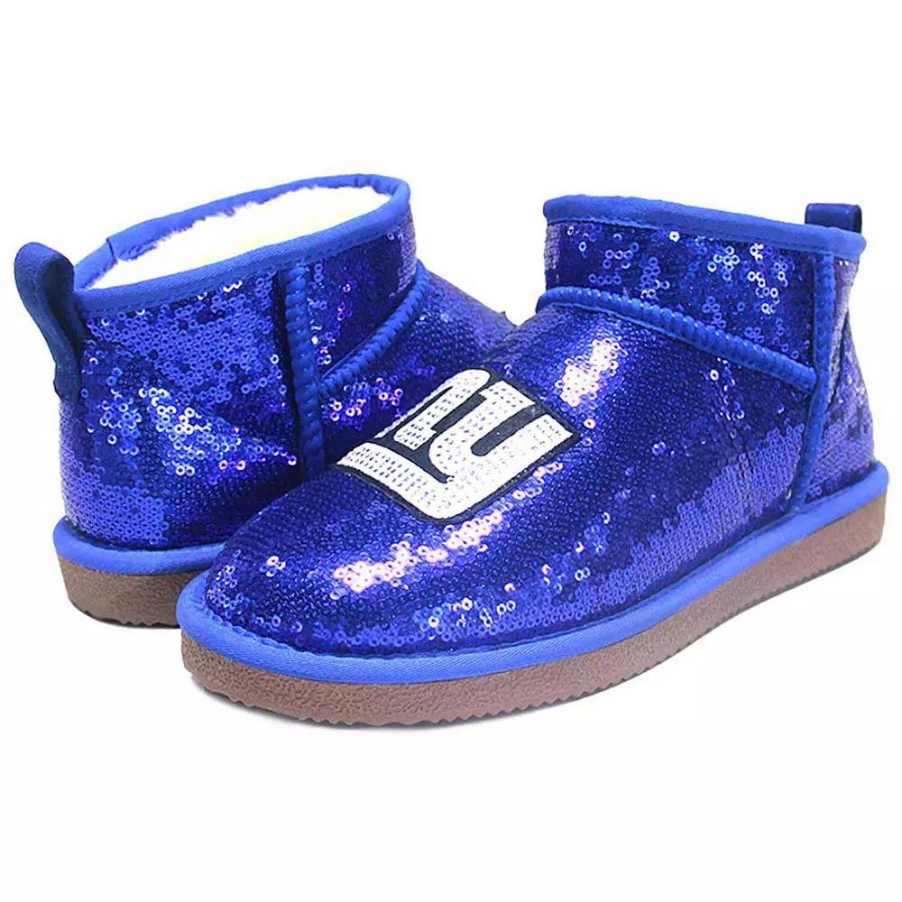 Women's Cuce Royal New York Giants Sequin Ankle Boots,  Product Image
