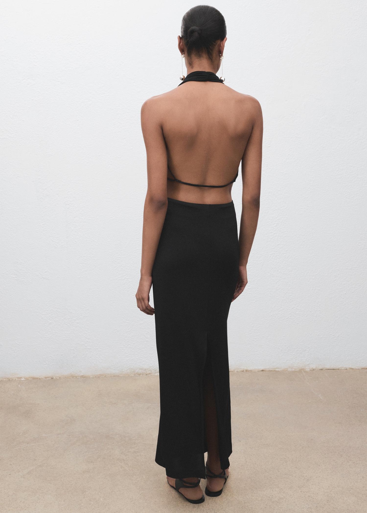 Draped open-back dress - Women | MANGO USA Product Image