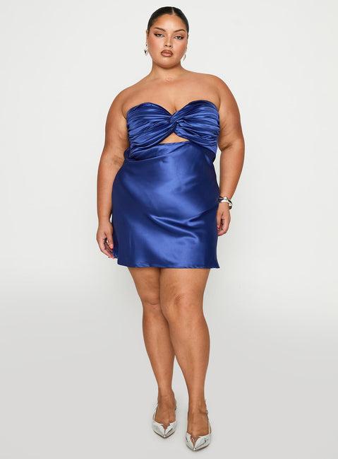 Shellie Mini Dress Blue Curve Product Image