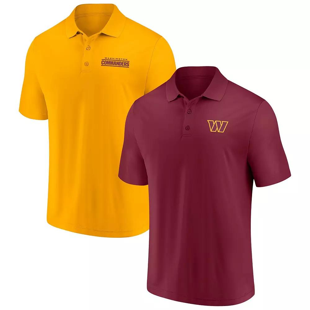 Men's Fanatics Branded Burgundy/Gold Washington Commanders Dueling Two-Pack Polo Set, Size: Small, Wft Med Re Product Image
