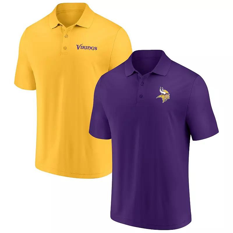 Men's Fanatics Branded Purple/Gold Minnesota Vikings Dueling Two-Pack Polo Set, Size: Small Product Image