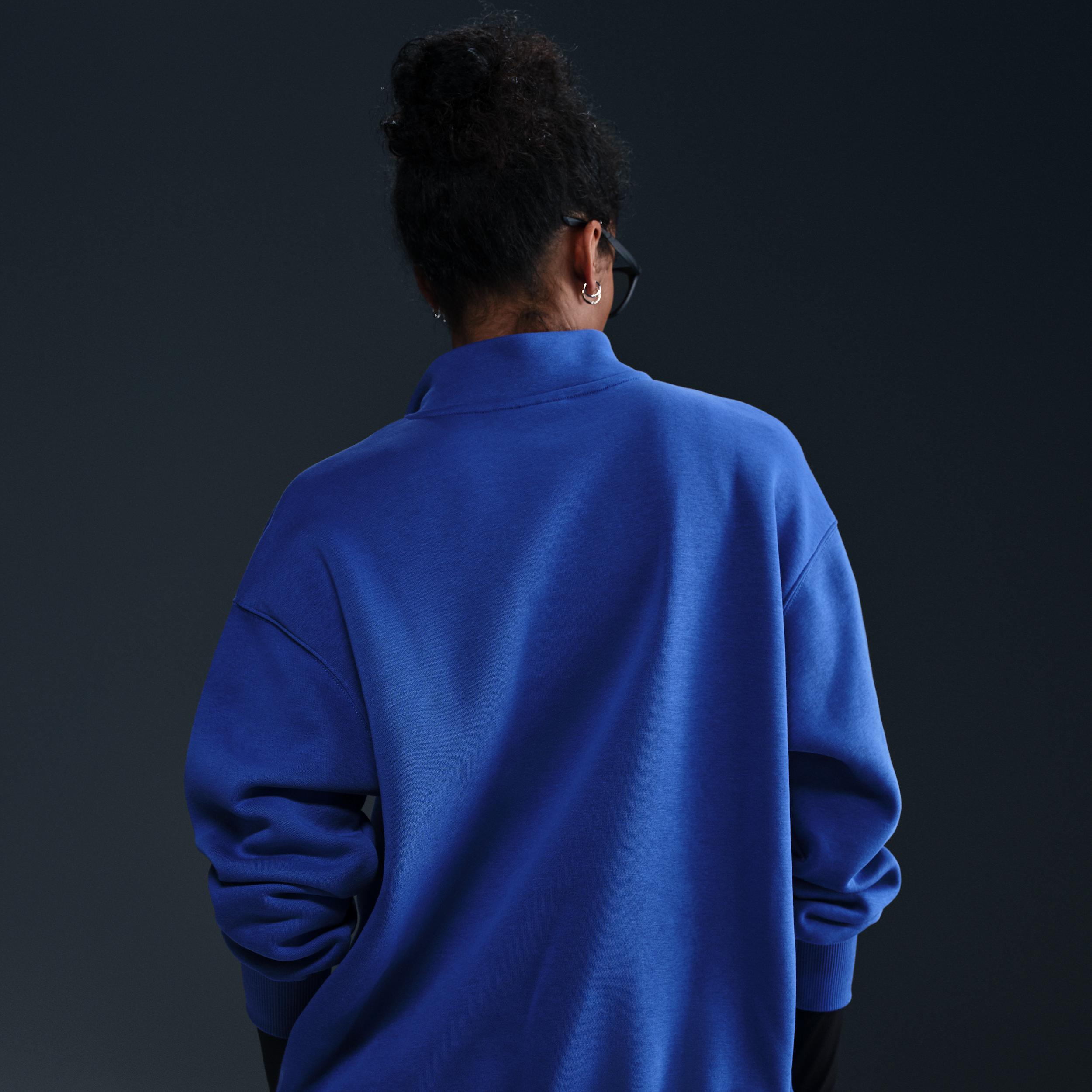 Womens Nike Sportswear Phoenix Fleece Oversized 1/4-Zip Long Sweatshirt | HJ0931-063 Product Image