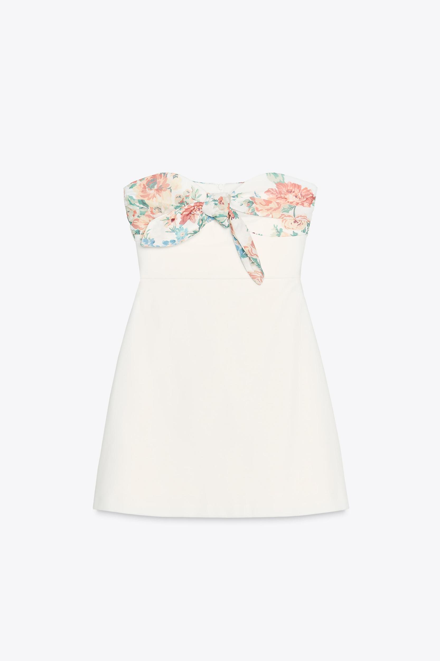FLORAL PRINT HANKERCHIEF MINI DRESS Product Image