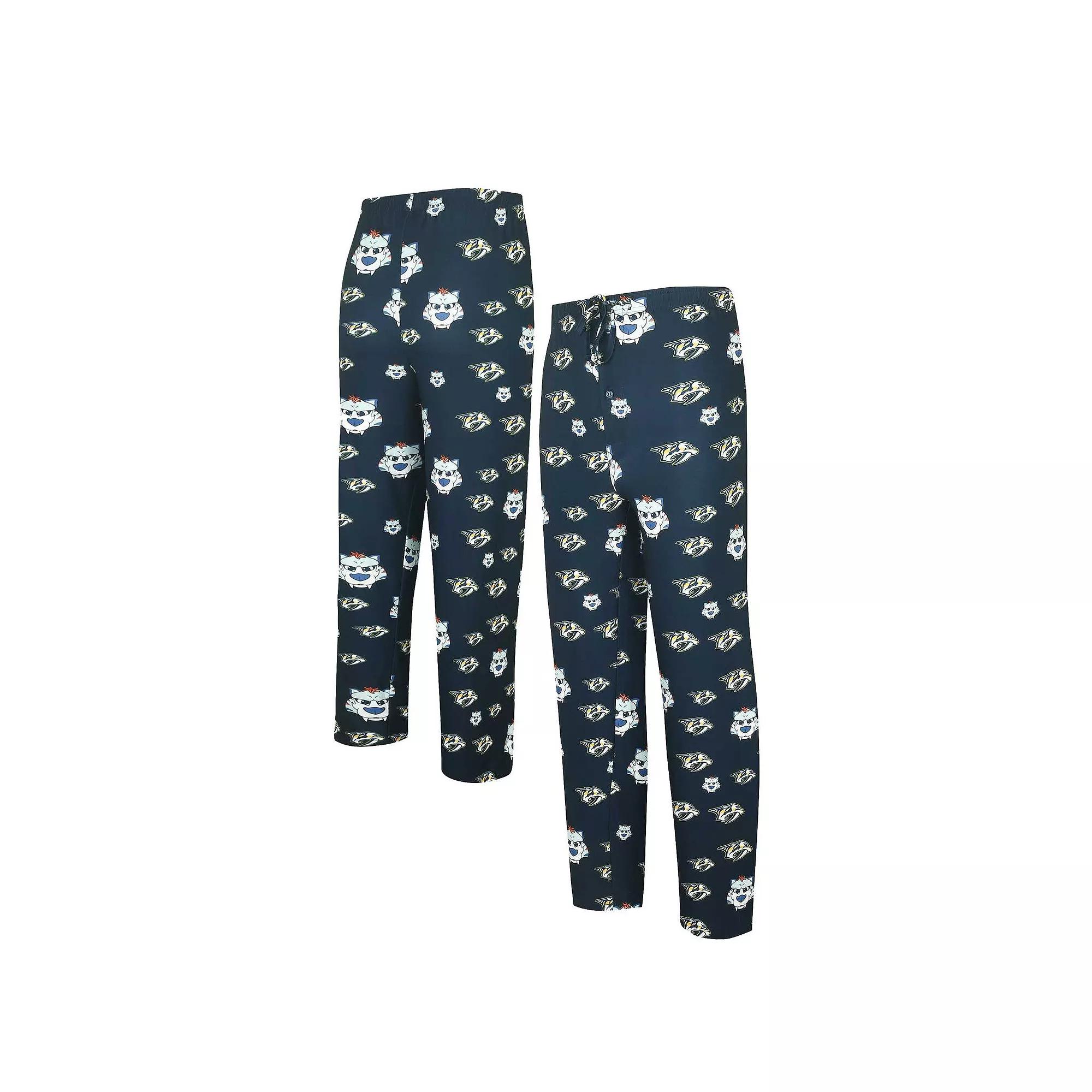Men's Concepts Sport Navy Nashville Predators Gauge Allover Print Knit Sleep Pants, Size: XL, Pdt Blue Product Image