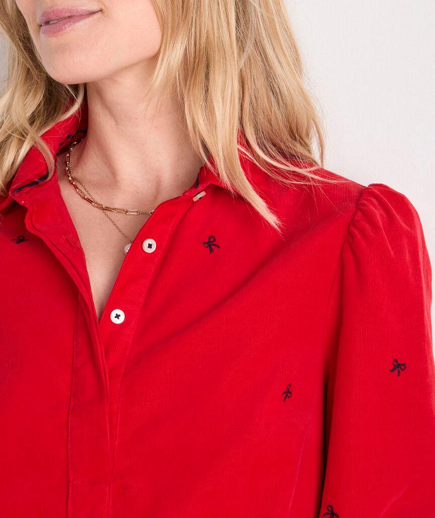 Embroidered Cord Popover Dress Product Image