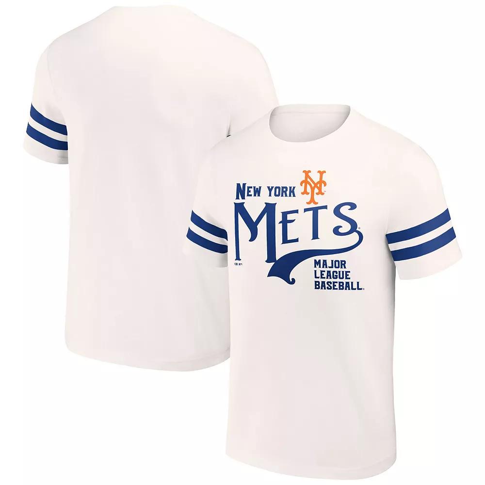 Men's Darius Rucker Collection by Fanatics Cream New York Mets Yarn Dye Vintage T-Shirt, Size: Small, Beige Product Image