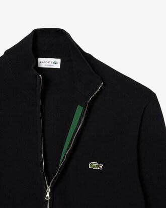 Zipped High Neck Cotton Sweater Product Image