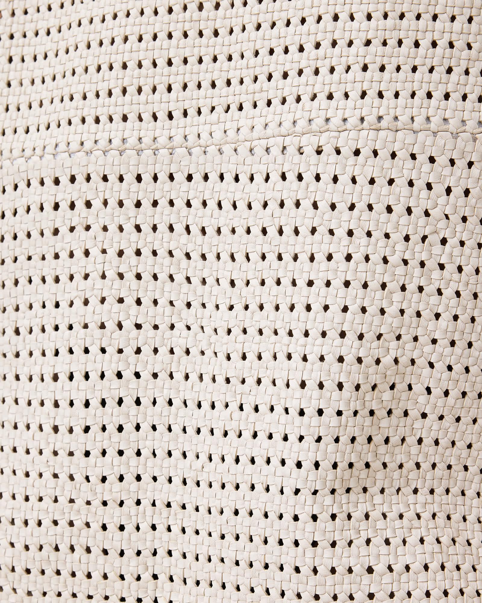 Nessa Woven Leather Mini Dress Off White | ALLSAINTS US Product Image