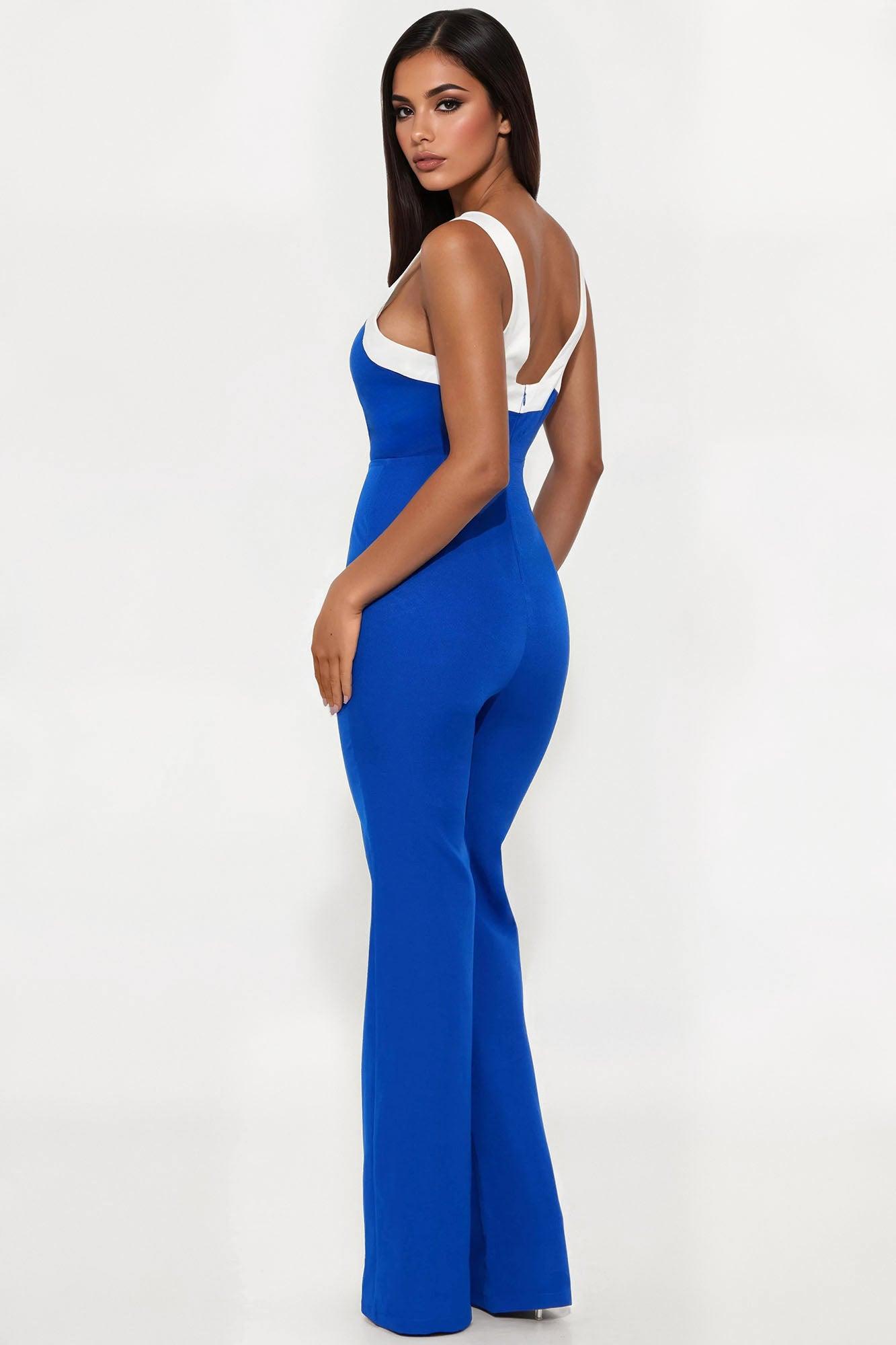 Giselle Flare Leg Jumpsuit - Royal Female Product Image