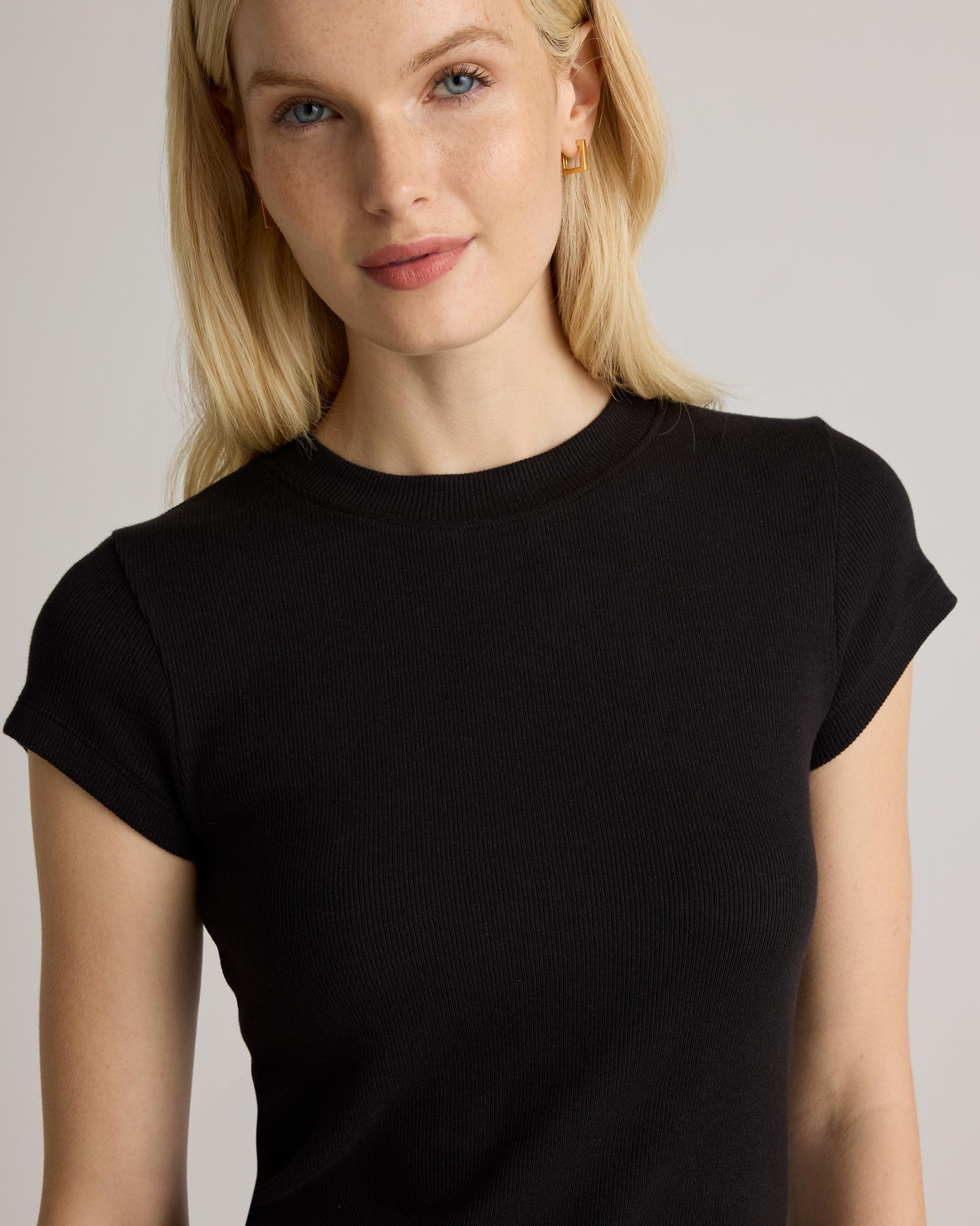 Quince | Women's Micro-Rib Crewneck T-Shirt Organic Cotton Product Image