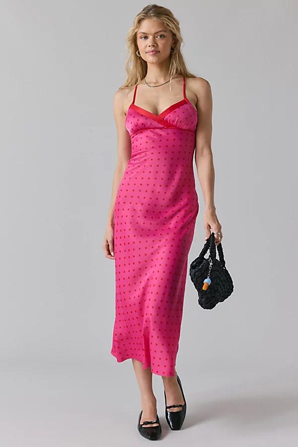 Kimchi Blue Slip It On Tie-Back Satin Midi Dress Womens at Urban Outfitters Product Image