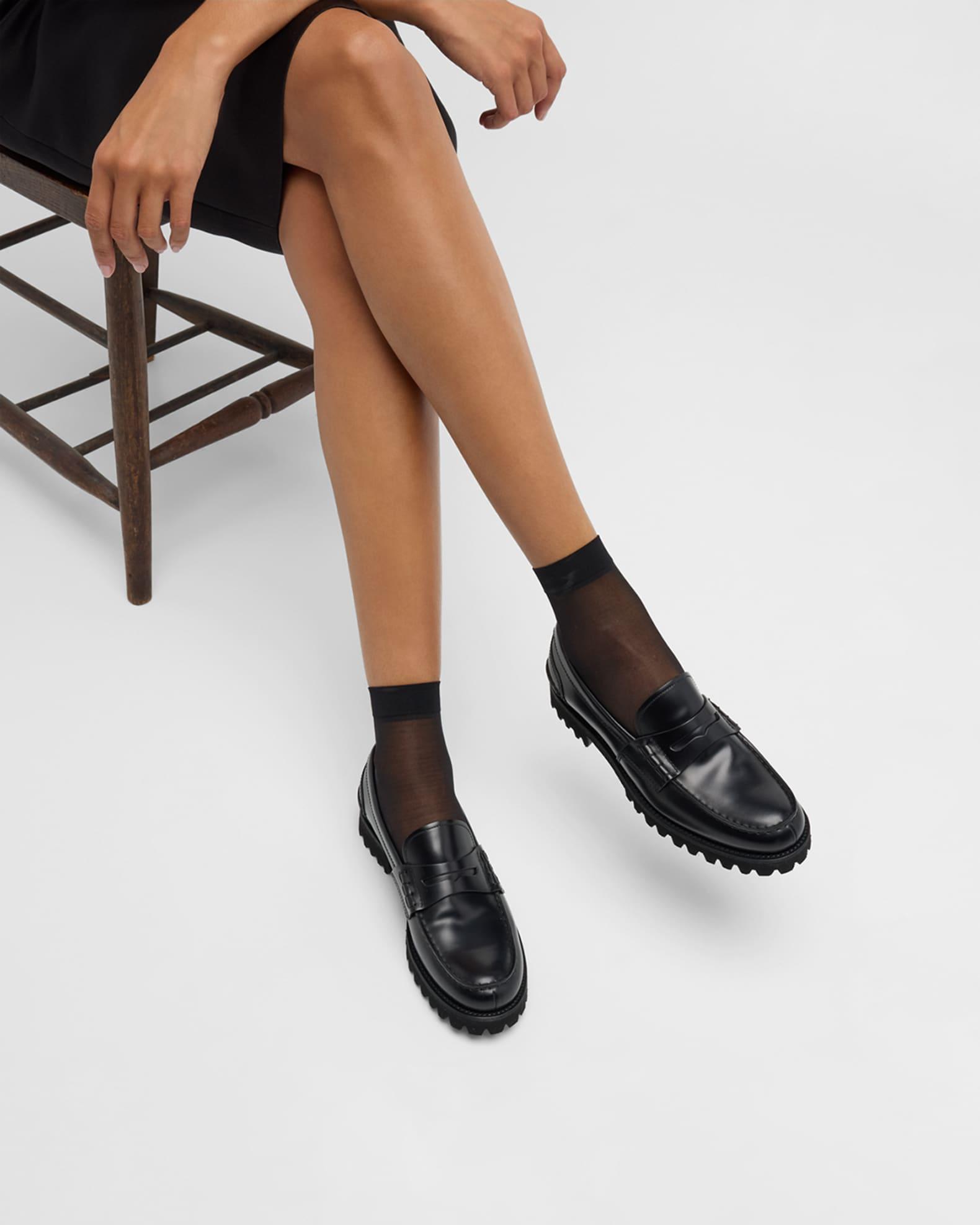 Pembrey Leather Lug-Sole Penny Loafers Product Image