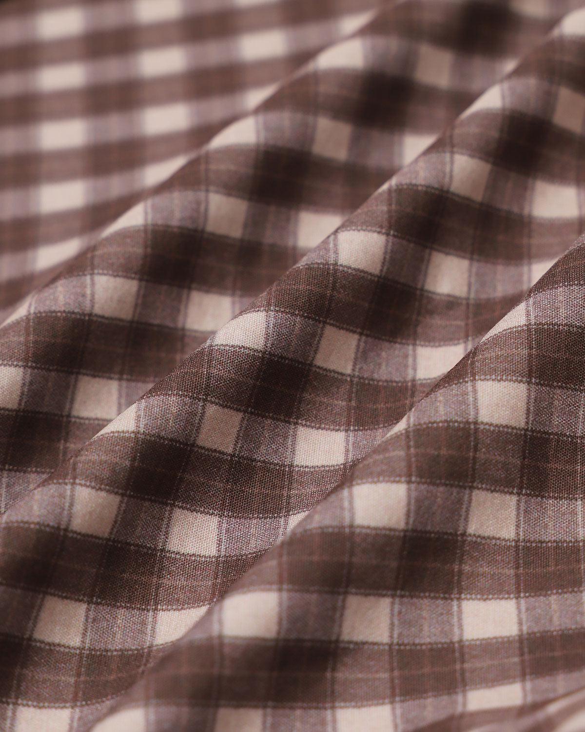 Brown Plaid Round Neck Vest Product Image