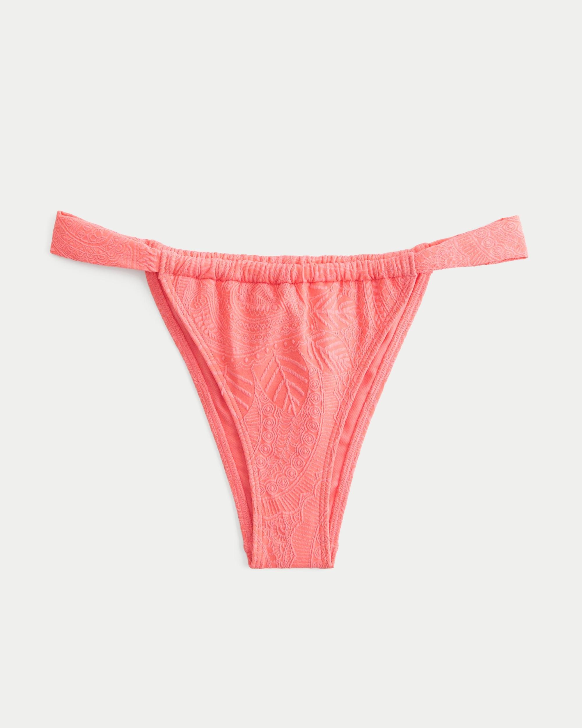 Jacquard Skinny Strap Cheekiest Bikini Bottom Product Image