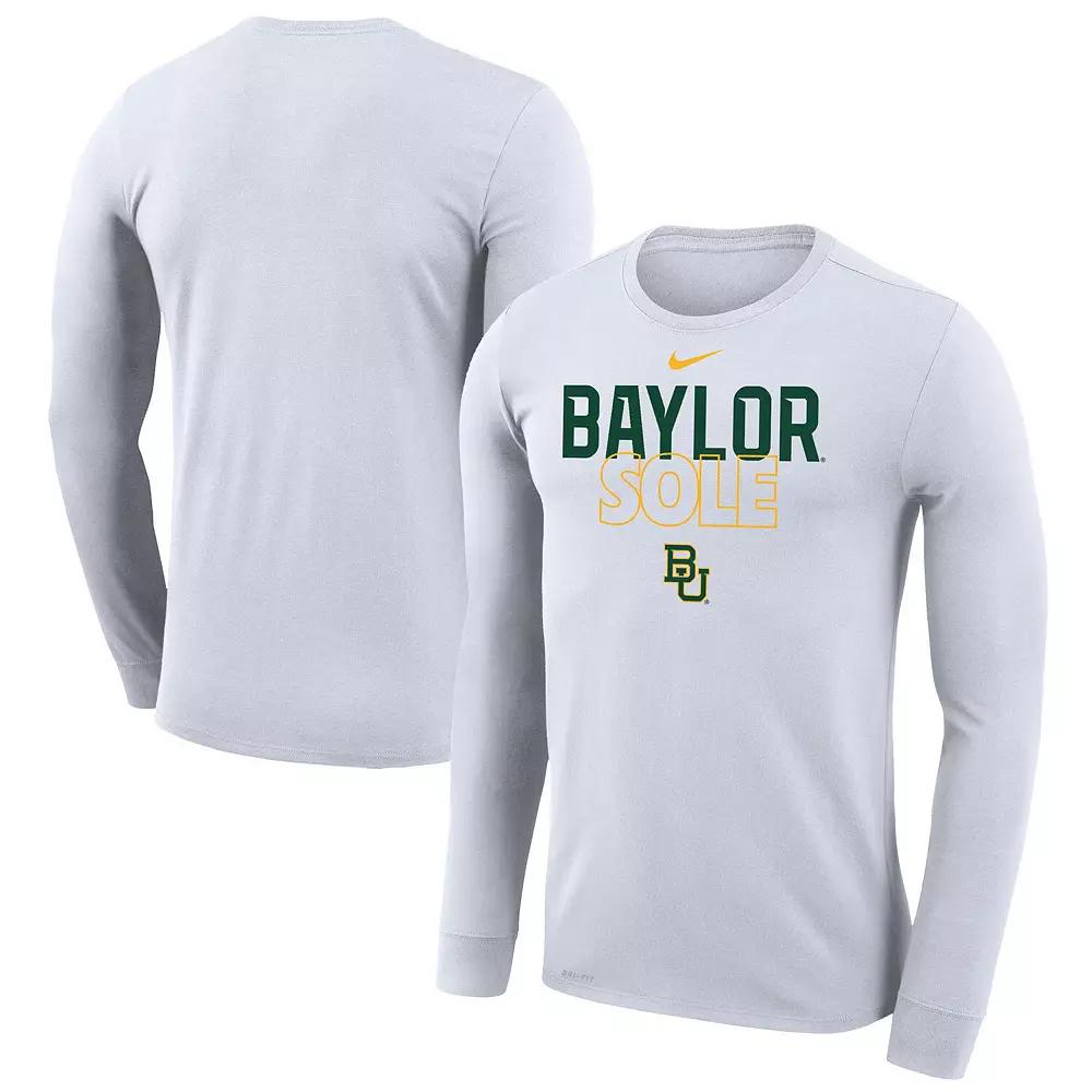 Nike White Baylor Bears 2023 On Court Bench Long Sleeve T-Shirt, Mens Product Image