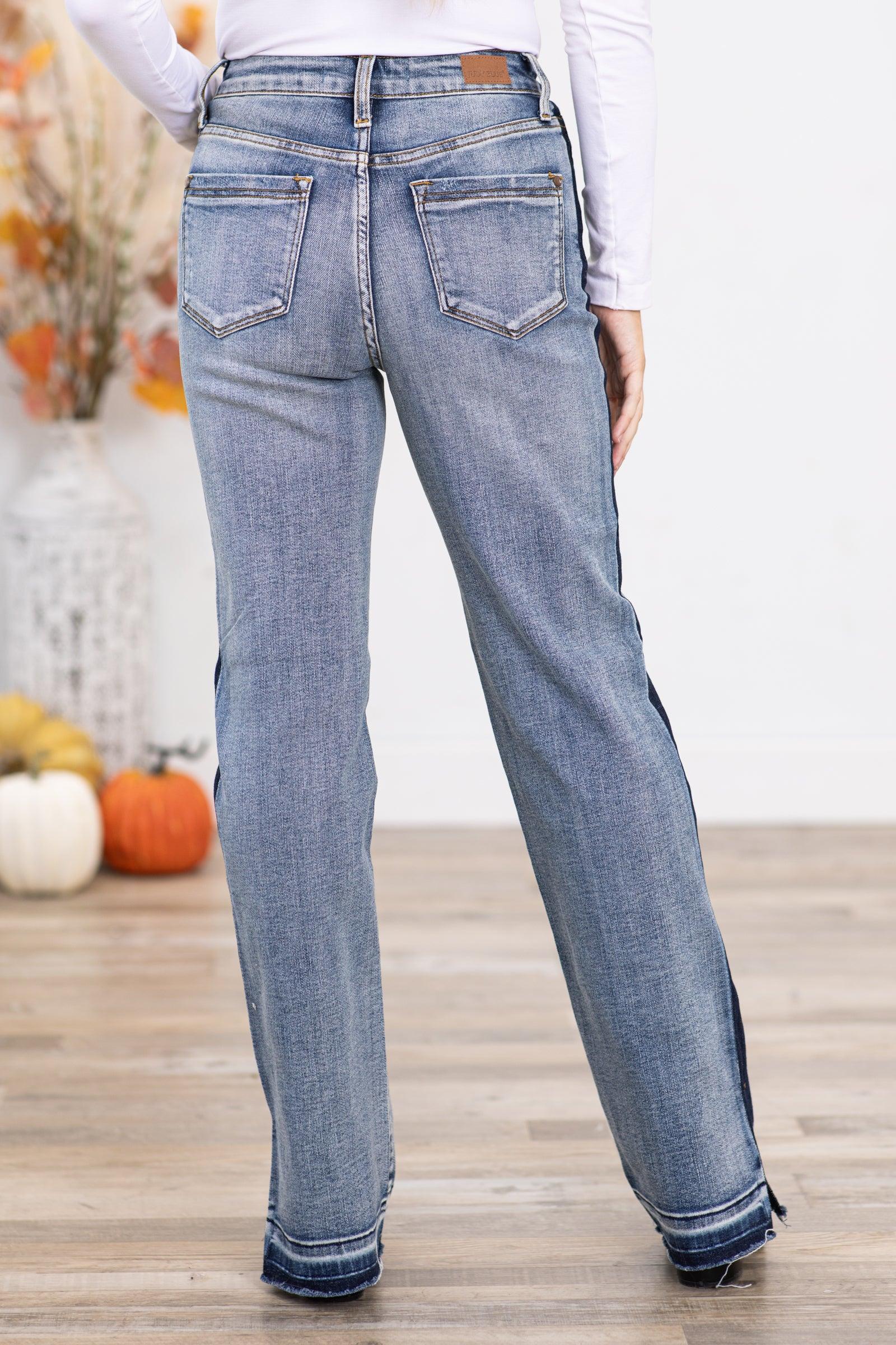 Judy Blue Contrast Side Seam Jeans Product Image