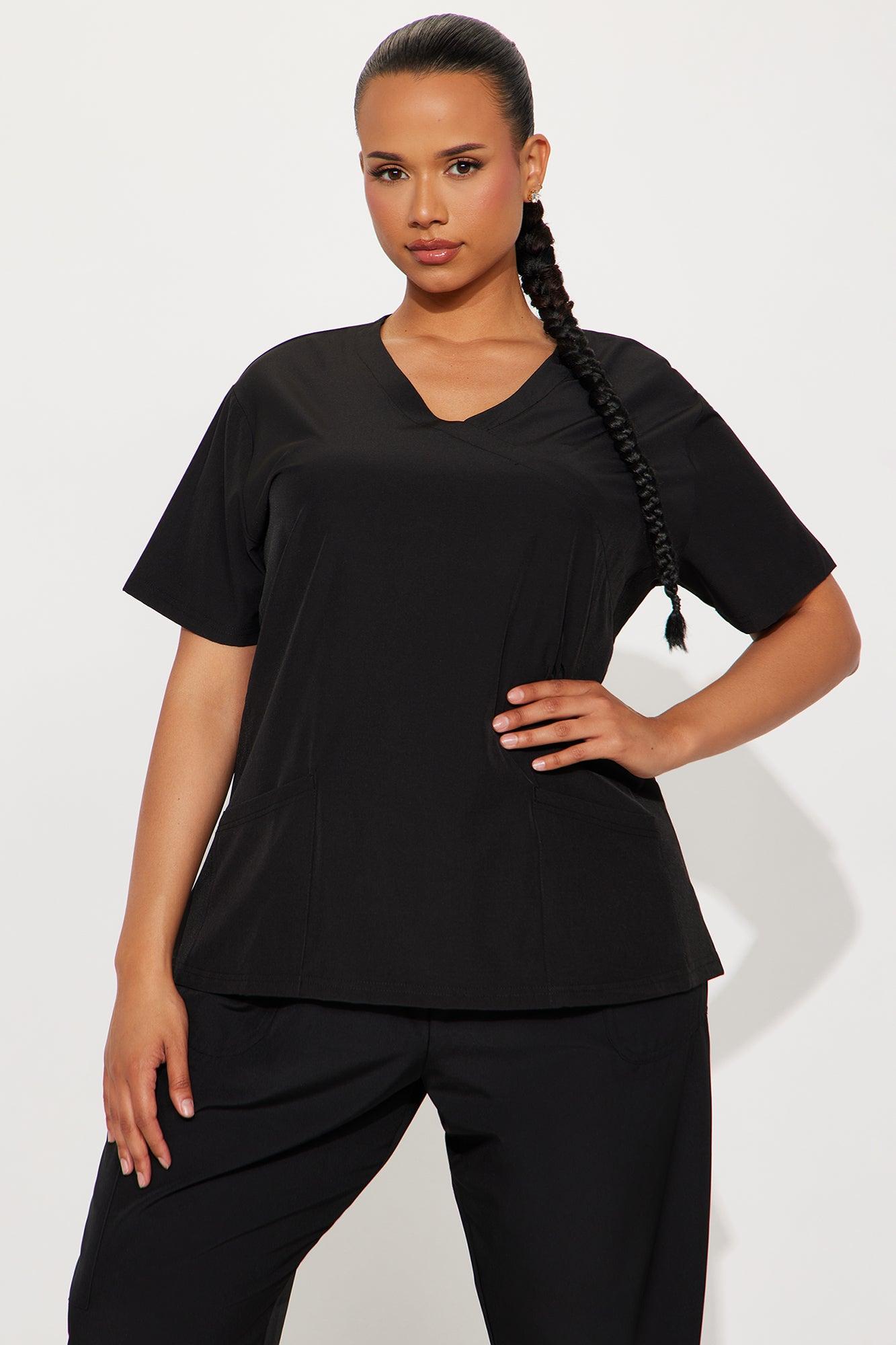 Overtime 4 Way Stretch Scrub Jogger Set - Black Female Product Image