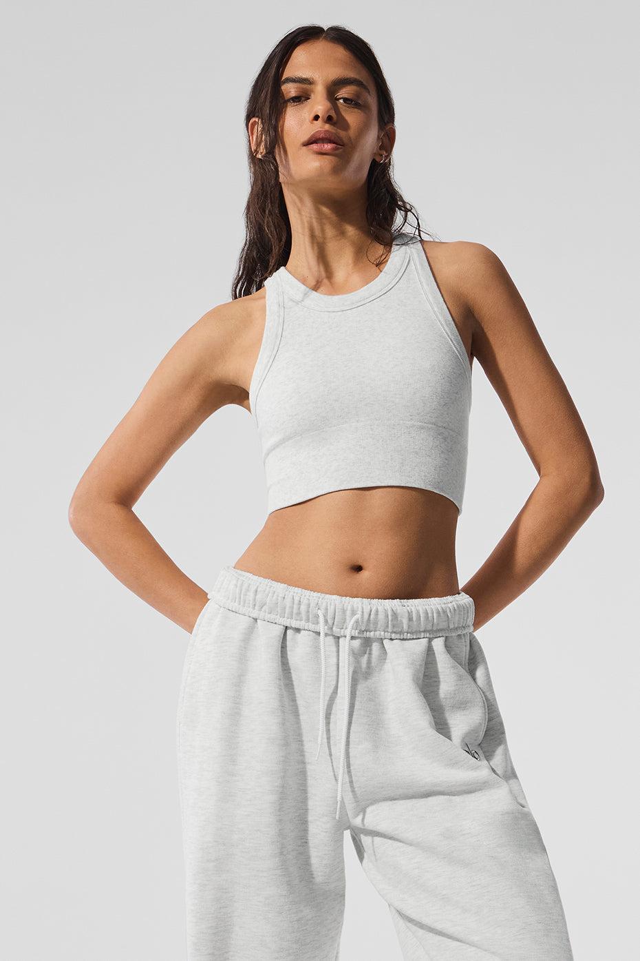 Seamless Delight High Neck Bra - White Heather Product Image