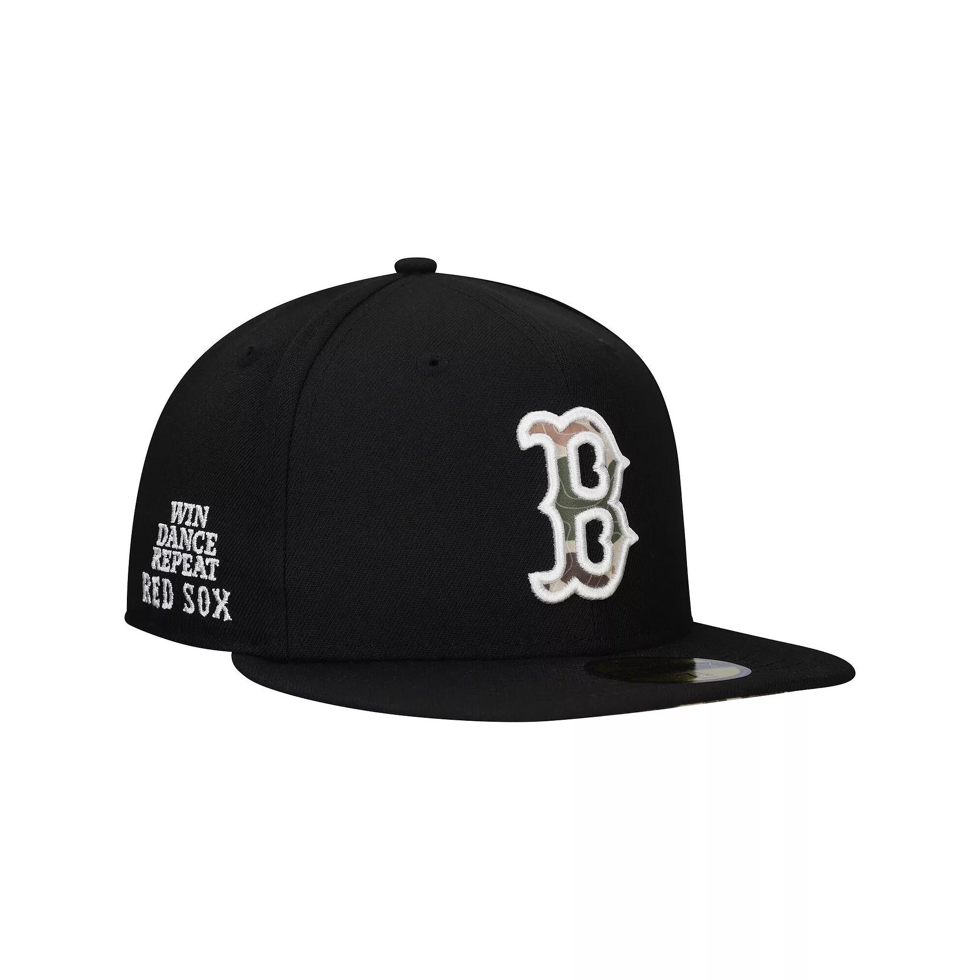 Men's New Era Black Boston Red Sox Troop Chant Camo Undervisor 59FIFTY Fitted Hat,  Product Image