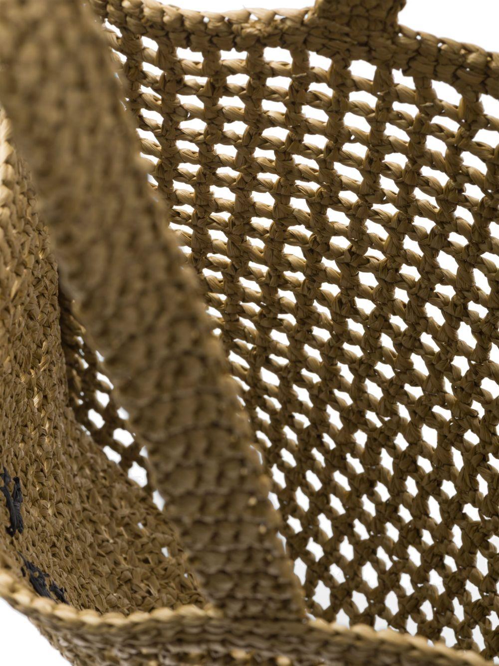 triangle-logo raffia tote bag Product Image