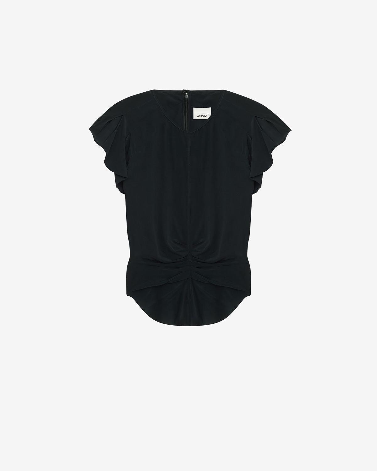 ISABEL MARANT Tullya Viscose Ruched Detail T-shirt In Black Product Image