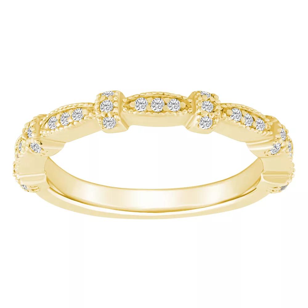 Alyson Layne 14k Gold 1/6 Carat T.W. Diamond Scalloped Wedding Ring, Women's, Size: 10, 14k Rsgold Product Image