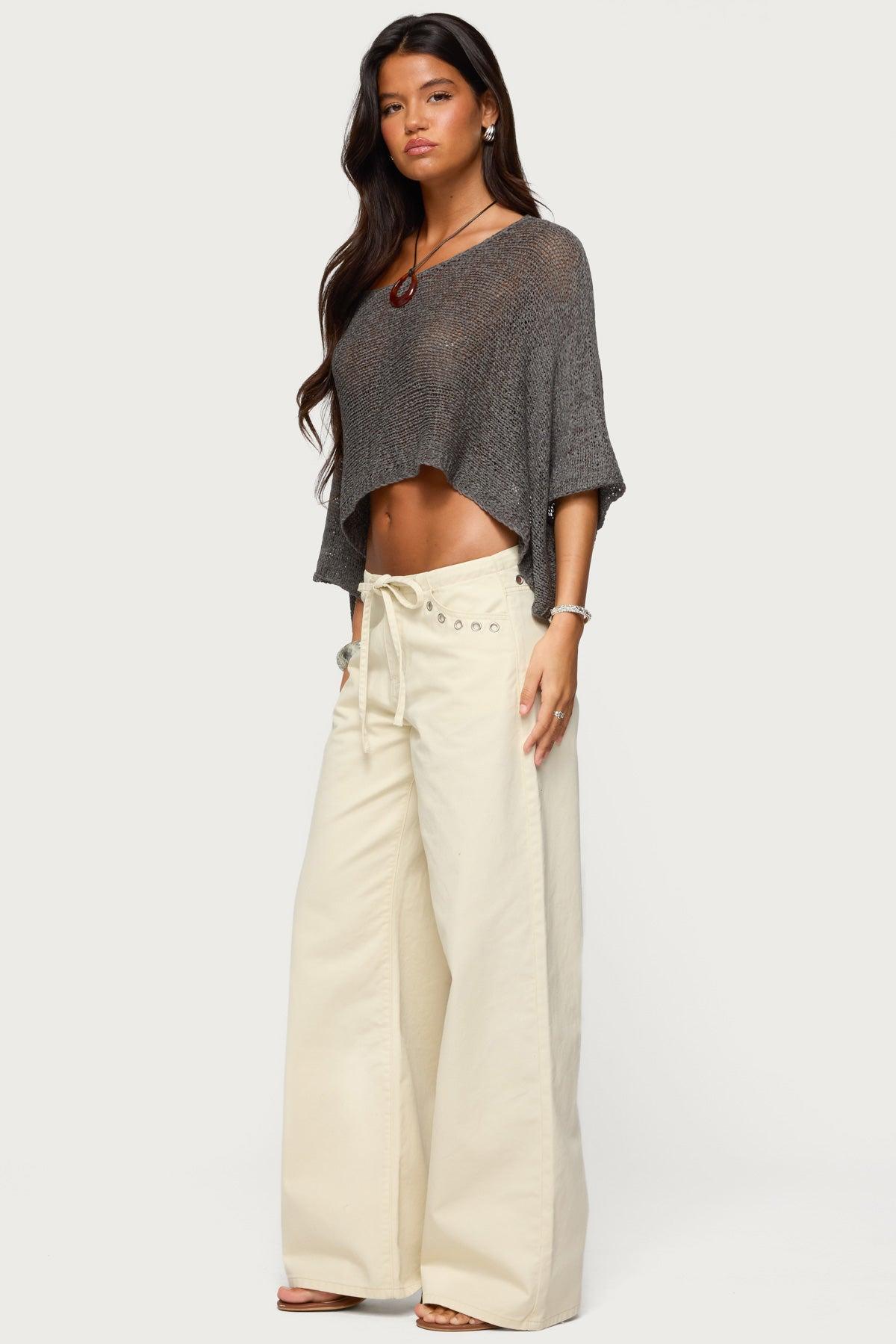 Laline Oversized Knit Crop Top Product Image