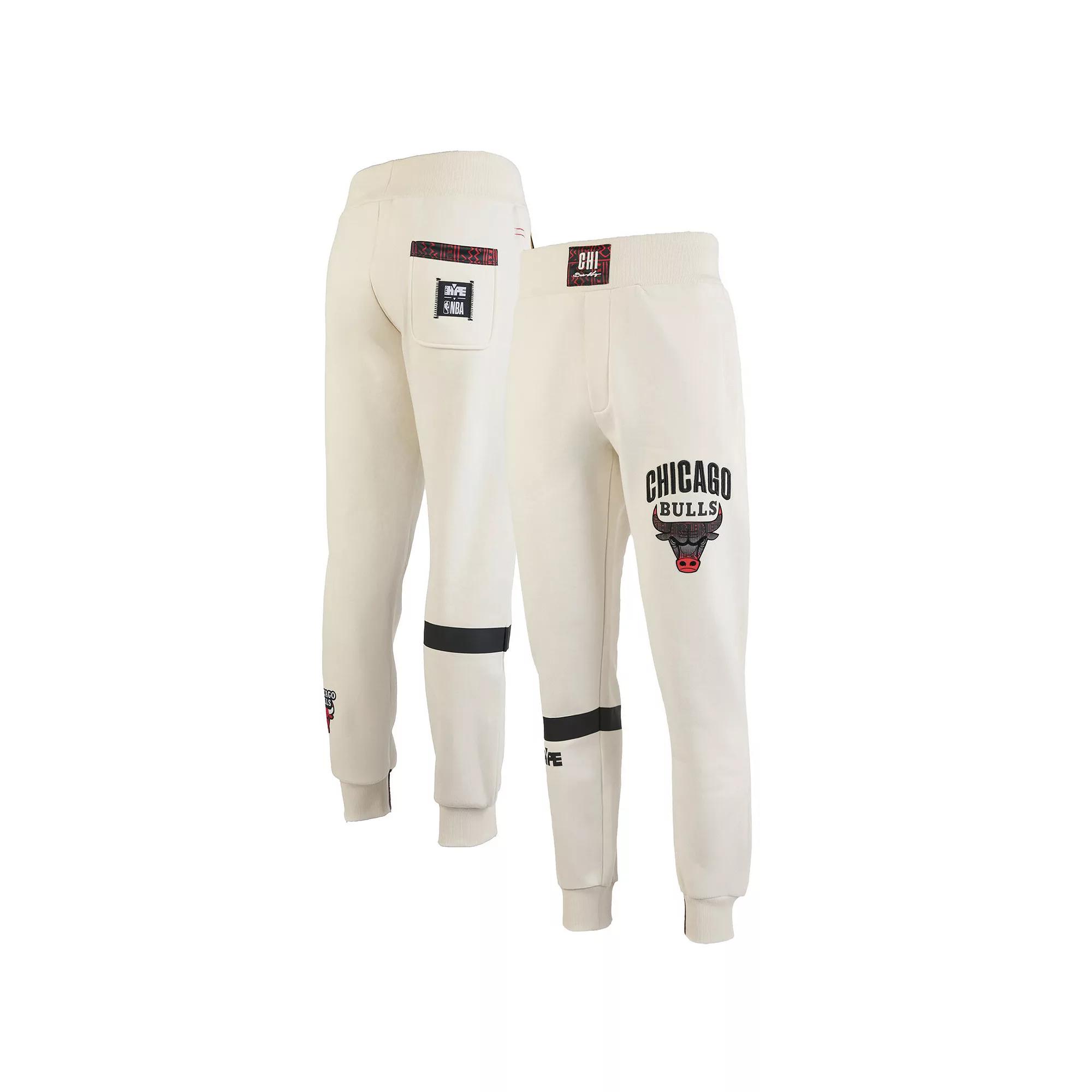 Men's NBA x Two Hype  Cream Chicago Bulls Culture & Hoops Collection Premium Jogger Pants, Size: Large, Beige Product Image