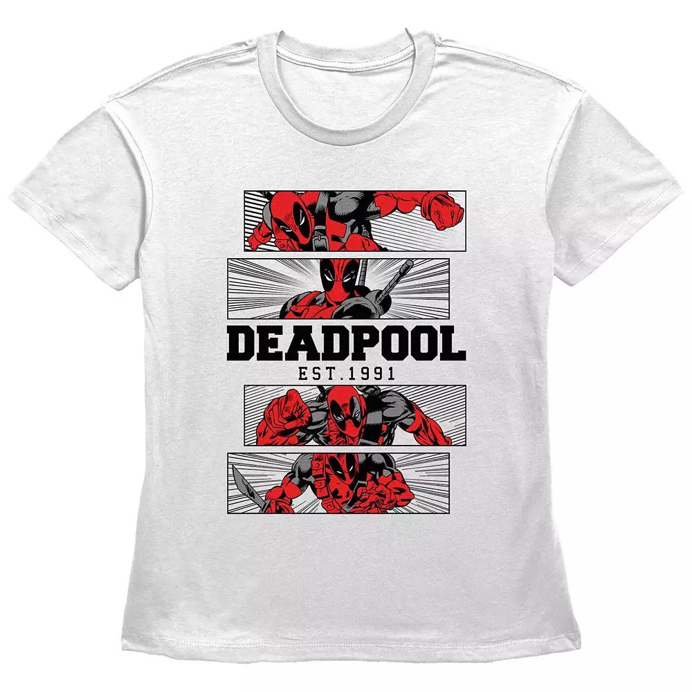 Women's Marvel Deadpool Est. 1991 Graphic Tee, Size: Small, White Product Image