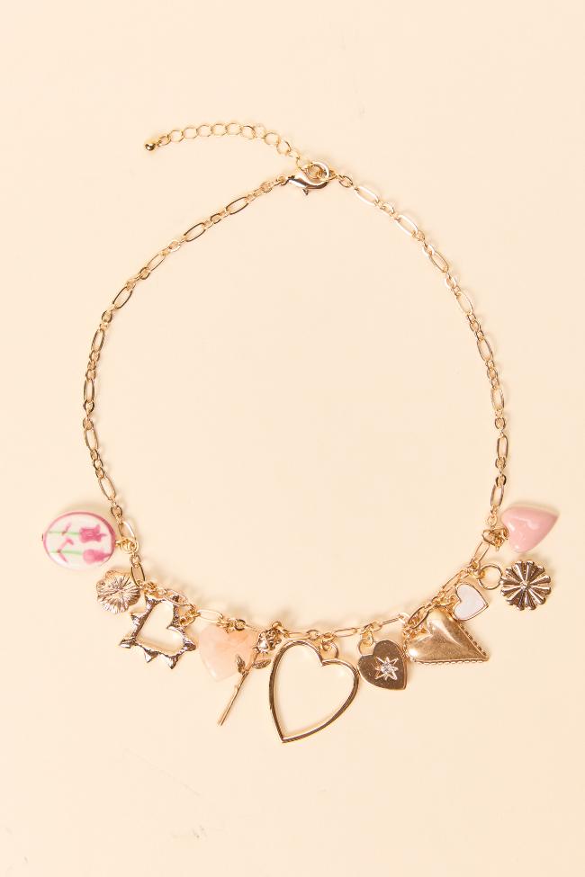 Hannah Gold Heart Charm Necklace Product Image