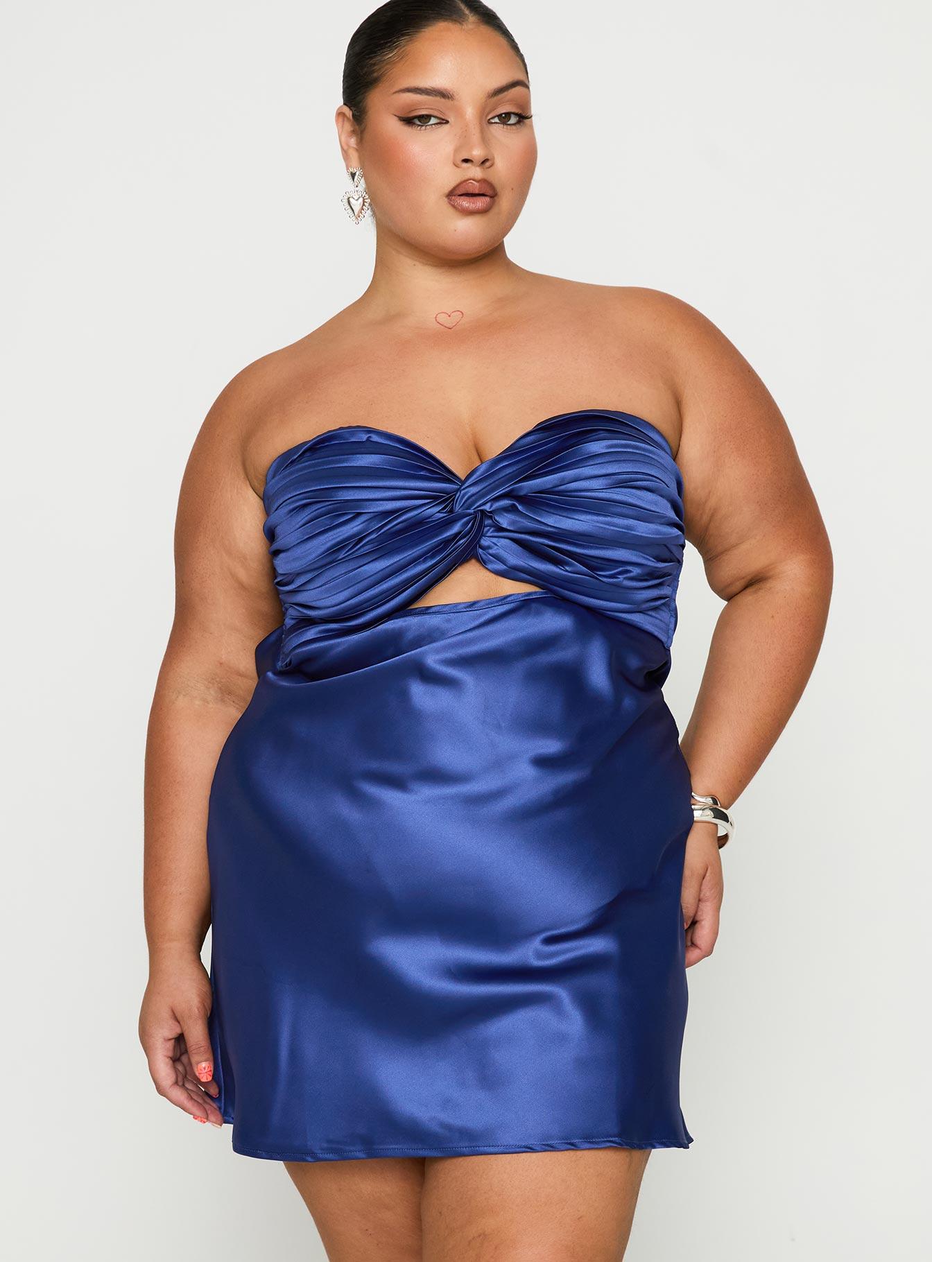 Shellie Mini Dress Blue Curve Product Image