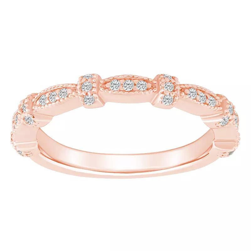 Alyson Layne 14k Gold 1/6 Carat T.W. Diamond Scalloped Wedding Ring, Women's, Size: 10, 14k Rsgold Product Image