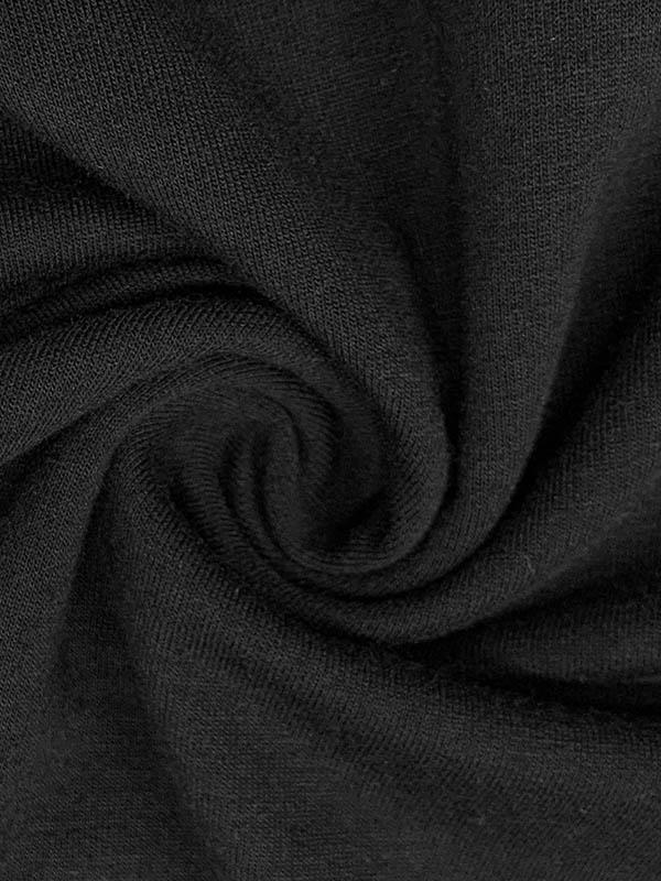 Long Sleeves Loose Contrast Color Printed High Neck T-Shirts Tops Product Image