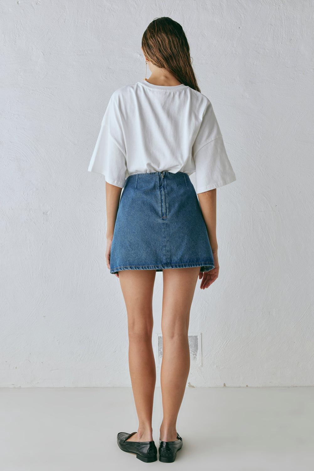 Anna Denim Mini Skirt Blue Product Image