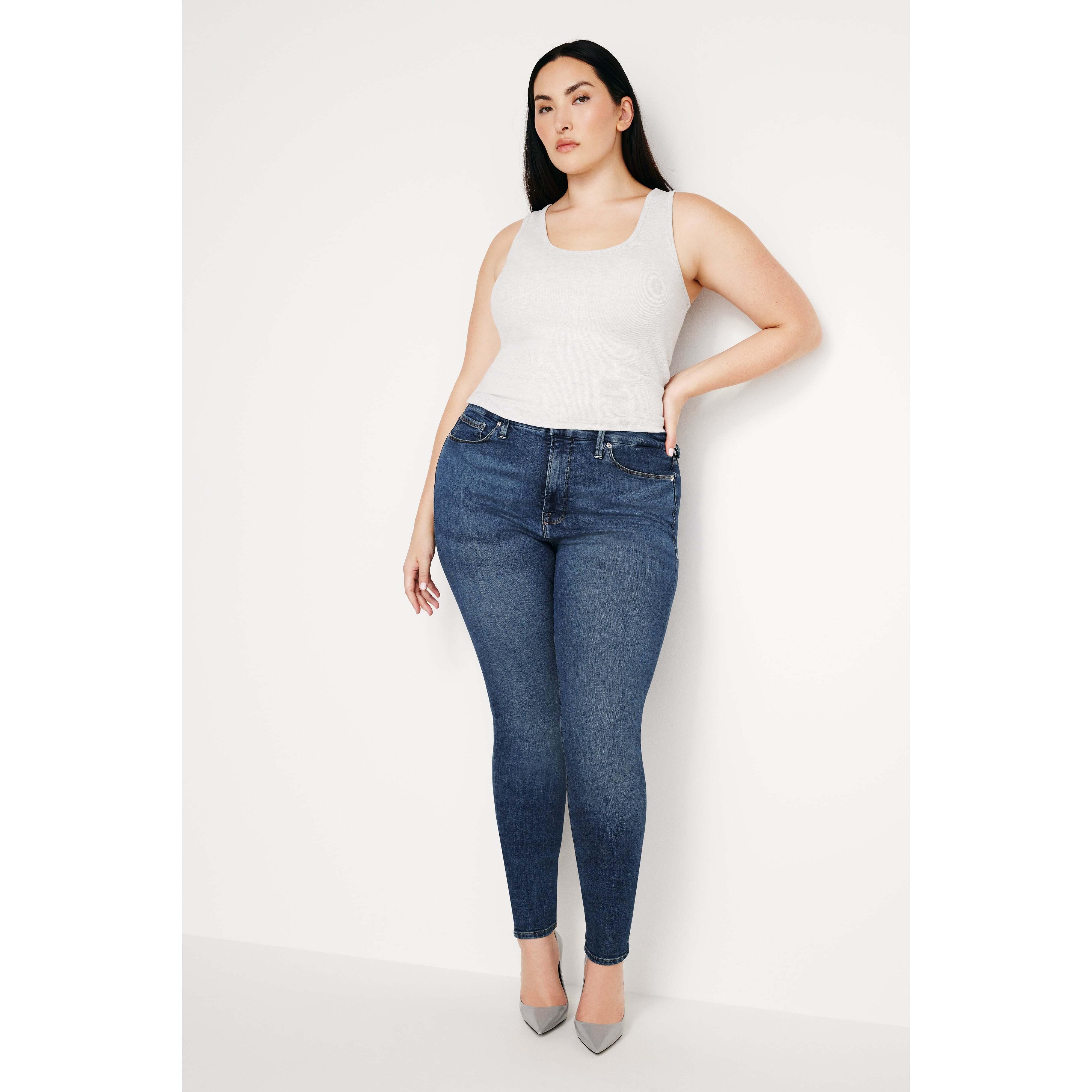 Womens Good Legs Skinny Jeans | Extra Stretch, Flat Tummy Tech, Gap-Proof Waistband High Waisted Skinny Jeans | Blue, Size 16 P Product Image