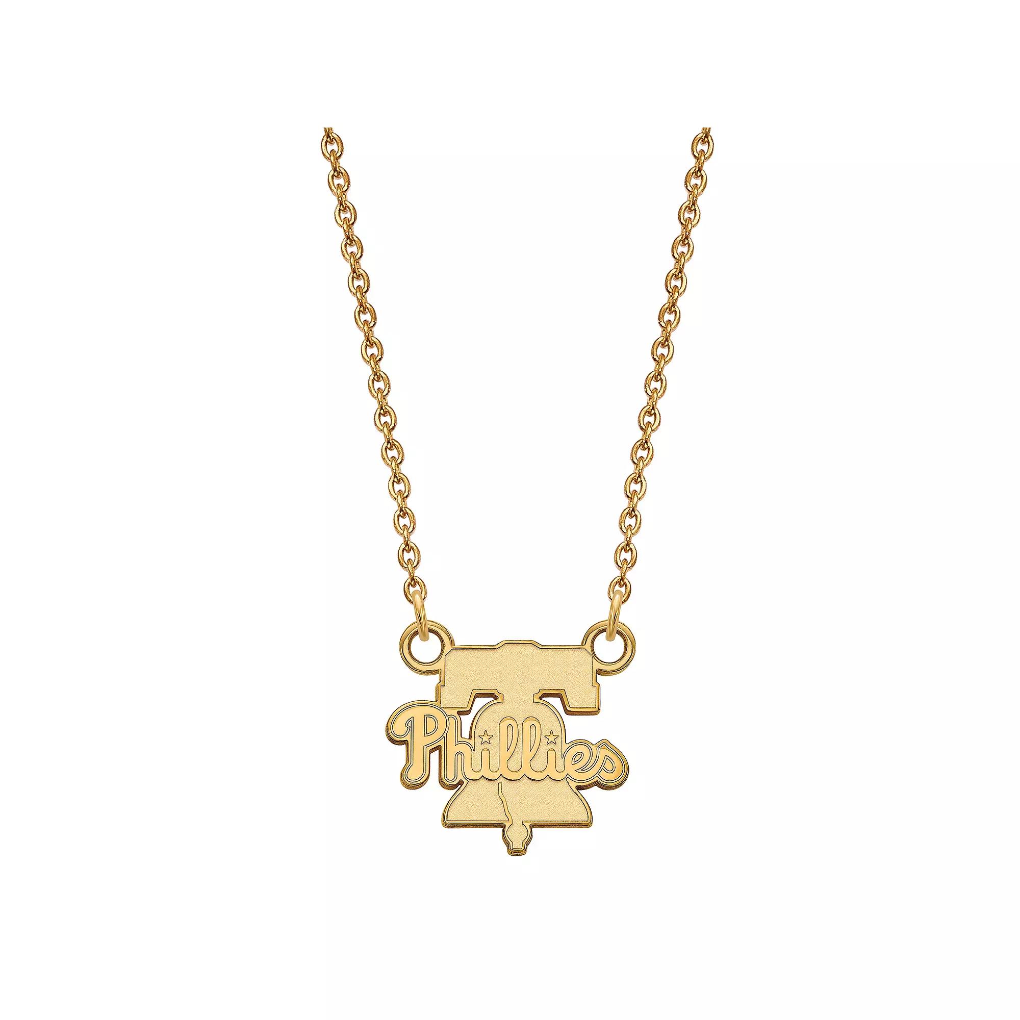 LogoArt Sterling Silver Philadelphia Phillies Small Pendant Necklace, Women's, Size: 13MM, Gold Tone Product Image