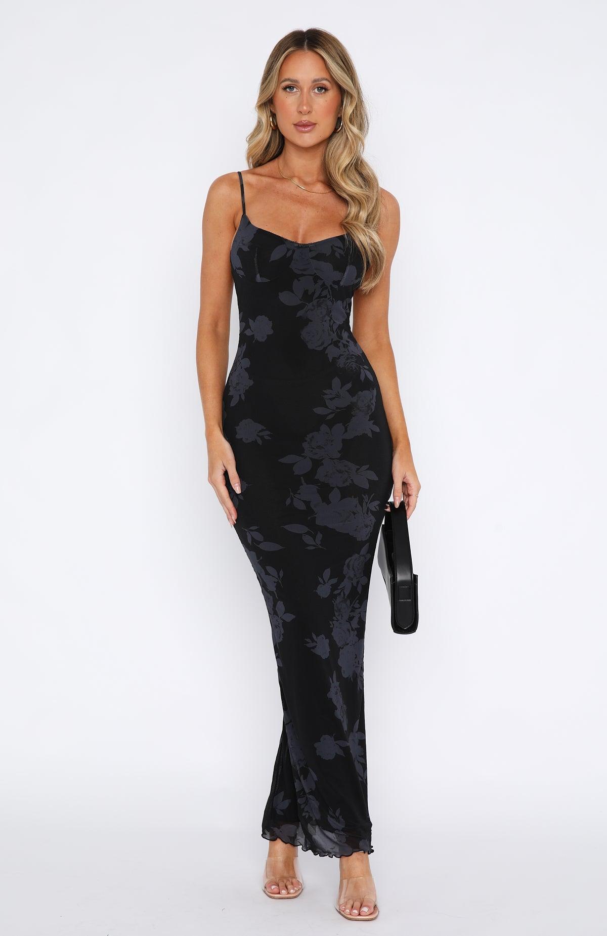 I Don't Miss You Maxi Dress Noir Rose Product Image