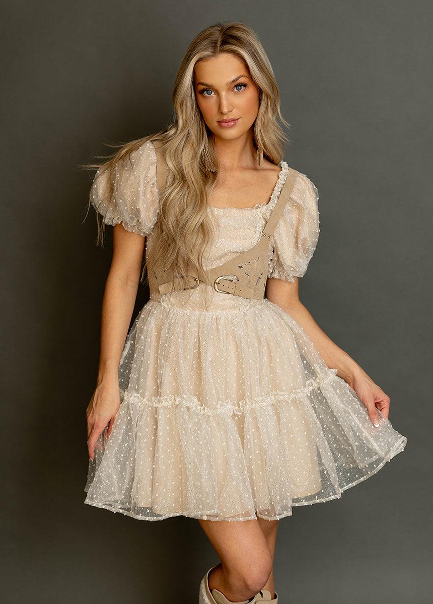 Perla Dress in Cream Dot Female Product Image