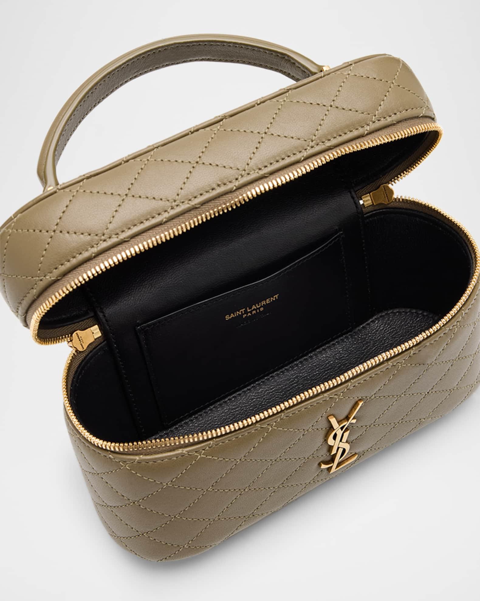 Gabby Mini Vanity Case in Quilted Leather with Gold Hardware Product Image