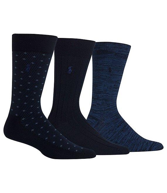 Polo Ralph Lauren Super Soft Diamond Dot Crew Dress Socks 3-Pack Product Image