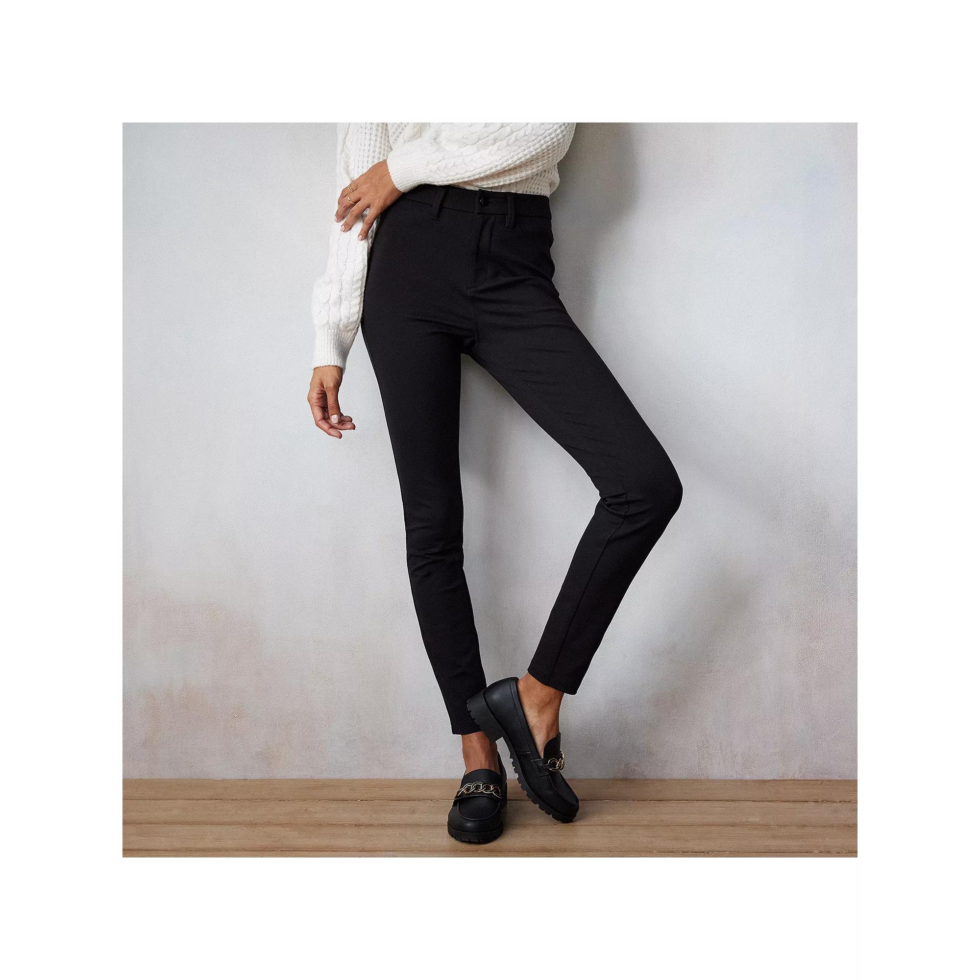 Women's LC Lauren Conrad High Rise Super Skinny Ponte Pants, Size: XS, Black Product Image