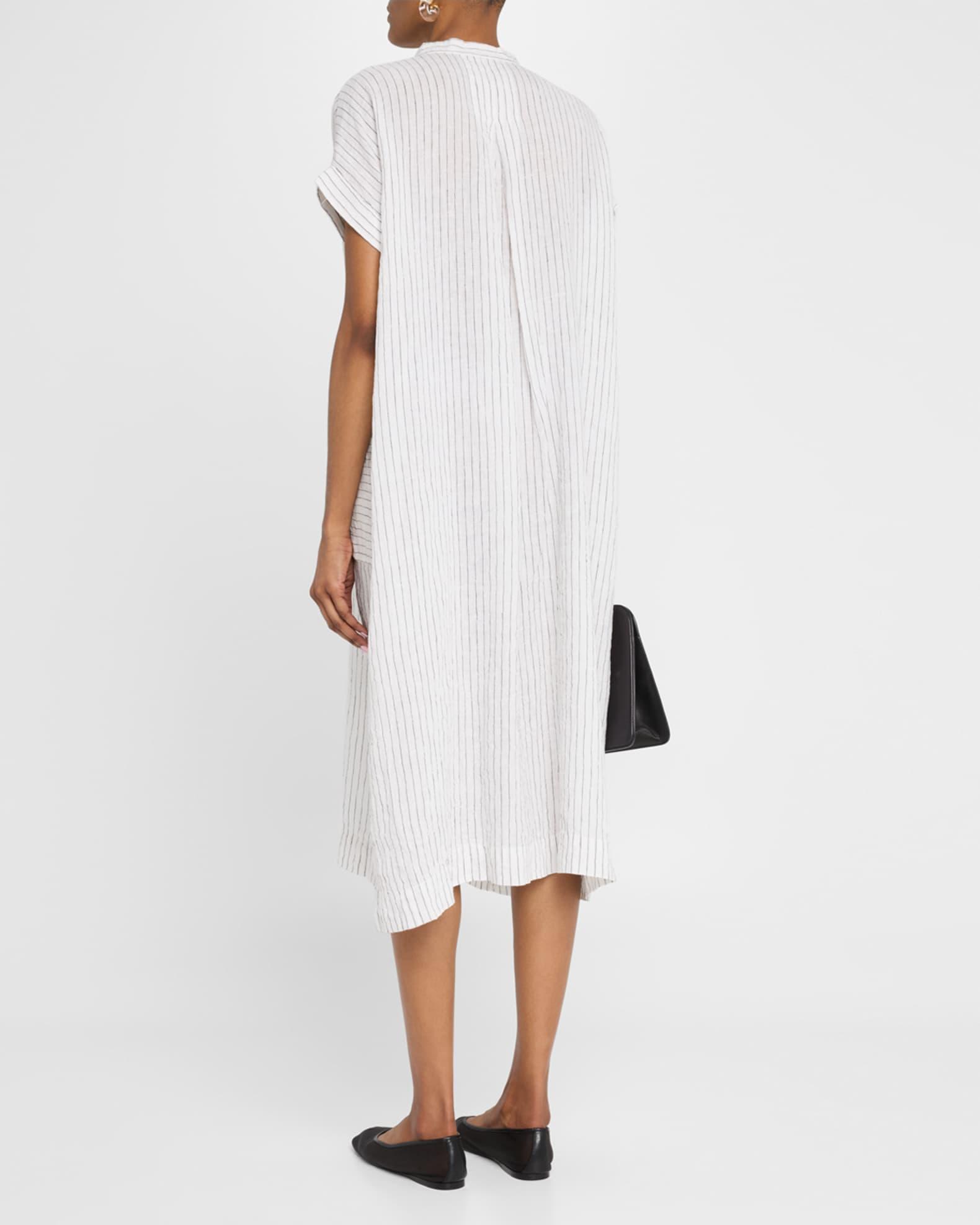 Striped Organic Linen Midi Dress Product Image